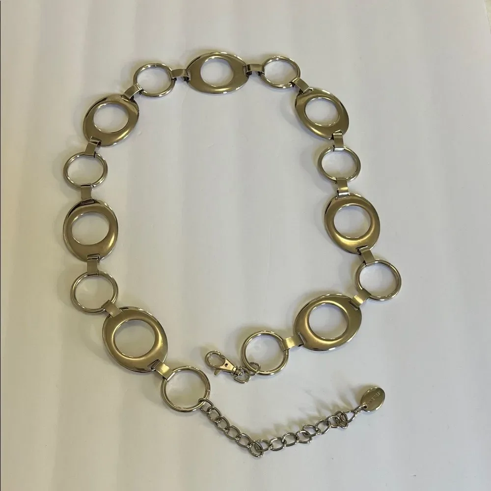 Vintage silver 90s Y2K Link metal belt